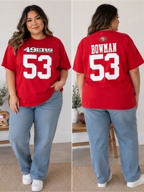 San Francisco 49ers NaVorro Bowman #53 Women’s NFL Graphic Tee Red Size 2XL